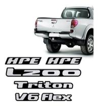 Kit Emblemas L200 Triton Hpe V6 Flex 2010 Adesivos Resinados - Resitank