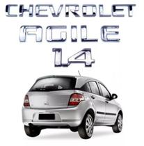 Kit Emblemas Letreiro Gm Chevrolet Agile E 1.4 Cromado