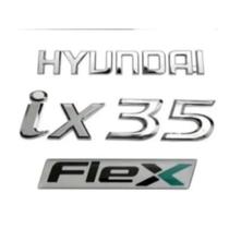 kit emblemas letreiro Hyundai mais ix35 mais Flex 3 Peças ano modelo 2010 a 2015