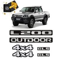 Kit Emblemas Mitsubishi L200 2011 Outdoor 4x4 Gls Resinado