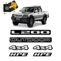 Kit Emblemas Mitsubishi L200 Outdoor 4x4 Hpe Resinado