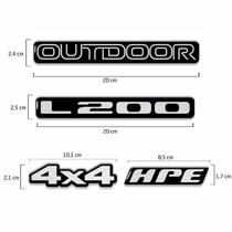 Kit Emblemas Mitsubishi L200 Outdoor 4x4 Hpe Resinado