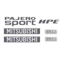 Kit Emblemas Pajero Sport Hpe Vgt-i 2009 Adesivo Mitsubishi