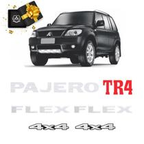 Kit Emblemas Pajero Tr4 Flex 4x4 Cinza Adesivos Resinados Kit Emblemas Pajero Tr4 Flex 4x4 Cinza Adesivos Resinados