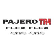 Kit Emblemas Pajero Tr4 Flex 4x4 Preto Adesivos Resinados