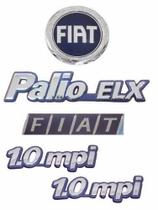 Kit Emblemas Palio Elx + Lateral 1.0 Mpi + Fiat