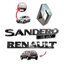 Kit Emblemas Porta Malas Grade Logo Letreiro Sandero 1.6 16v Kit Emblemas Porta Malas Grade Logo Letreiro Sandero 1.6 16v