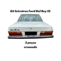 Kit emblemas traseiros Ford Del Rey GL Kit emblemas traseiros Ford Del Rey GL
