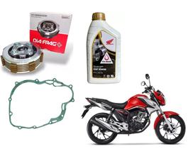 Kit Embreagem Diafrag + Oleo Honda Junta Cg Titan Cargo Fan Bros 160 Xre 190 De 2015 Ate 2023