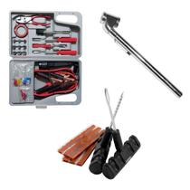 Kit Emergência Automotivo 32 pçs + Calibrador e Reparo Pneus