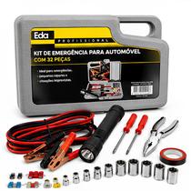 Kit Emergência Automotivo 32 Peças Maleta Completa Porta Mala Carro Ferramentas Cabo Chupeta Segurança Viagem Emergência Kit Emergência Automotivo 32 Peças Maleta Completa Porta Mala Carro Ferramentas Cabo Chupeta Segurança Viagem Emergência