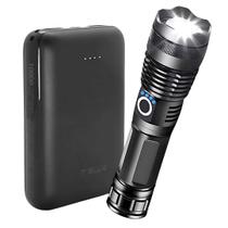 Kit emergência carregador portátil 10.000 mAh Lanterna tática militar super zoom recarregável