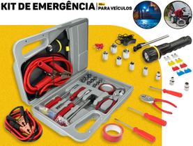 Kit Emergência Maleta 32 Peças Eda P/ Carro Caminhão C/ Cabo Chupeta Chaves E Ferramentas Automotivas Universal