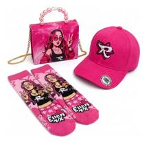 Kit Emily Vick Bolsa, Boné E Meia Infantil Rosa Meninas Kit Emily Vick Bolsa, Boné E Meia Infantil Rosa Meninas