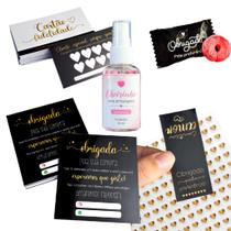 Kit Empreendedor Cartões De Agradecimento + Adesivos+ Bala + Cartão Fidelidade cliente + Cheirinho - 276 itens - Kit Empreendedor Cartões De Agradecimento + Adesivos+ Bala + Cartão Fidelidade cliente + Cheirinho - 276 itens -