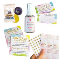 Kit Empreendedor Cartões De Agradecimento + Adesivos+ Bala + Cartão Fidelidade cliente + Cheirinho - 276 itens - Kit Empreendedor Cartões De Agradecimento + Adesivos+ Bala + Cartão Fidelidade cliente + Cheirinho - 276 itens -