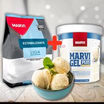 Kit emulsificante 850g + liga neutra m10 1kg p sorvete marvi