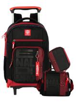 Kit Enaldinho Mochila 2em1 Rodas + Lancheira + Estojo Box