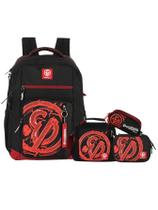 Kit Enaldinho Mochila Costa + Lancheira + Estojos Box Triplo