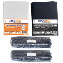 Kit Encadernação 200 Capas A4 + 200 Espirais Pretos 12, 14mm Kit Encadernação 200 Capas A4 + 200 Espirais Pretos 12, 14mm