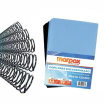Kit Encadernação 200 Capas A4 + 500 Espirais Pretos Marpax Kit Encadernação 200 Capas A4 + 500 Espirais Pretos Marpax