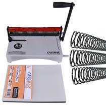 Kit Encadernadora A4 Espiramatic + 100 Capas + 100 Espirais Kit Encadernadora A4 Espiramatic + 100 Capas + 100 Espirais