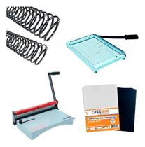 Kit Encadernadora Color Vermelha + Guilhotina e Insumos Kit Encadernadora Color Vermelha + Guilhotina e Insumos