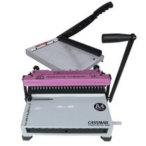 Kit Encadernadora De Wire-O Conjugada Furo Quadrado 2X1 15 Fls + Guilhotina De Papel Manual A4 30cm Em Aço 15 Folhas