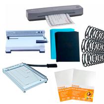 Kit Encadernadora, Guilhotina, Plastificadora, Insumos 110v Kit Encadernadora, Guilhotina, Plastificadora, Insumos 110v