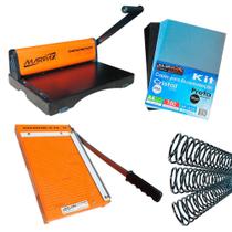 Kit Encadernadora PMX-15 + Guilhotina + Capas e Espirais