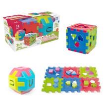 Kit Encaixa Bola + Cubo Montar Brinquedo - Colorido
