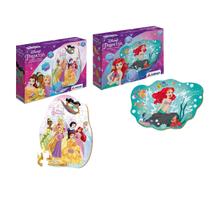 Kit Encantado Quebra Cabeça Disney Princesas Madeira Criança 4 Anos Xalingo
