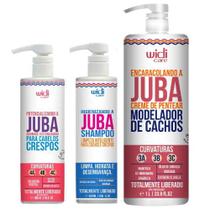 Kit Encaracolando A Juba 1L - Shampoo Limpeza Inteligente 500ml - Gommage Potencializando A Juba 480ml Widi Care