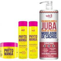 Kit Encaracolando A Juba 1L + Shampoo Phytomanga + Condicionador + Máscara Nutritiva Phyto Manga 300g Widi Care