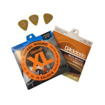Kit Encordoamento D'addario Violão, guitarra + palhetas