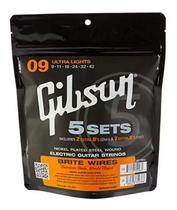 Kit Encordoamento De Guitarra Gibson 0.09 5 Jogos Svp700ul C/NF