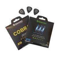 Kit Encordoamento Giannini Violão .010, guitarra .010 + palhetas