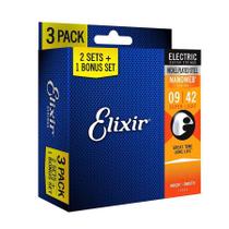 Kit Encordoamento Guitarra Elixir 009 Nanoweb Leve 3 Pague 2