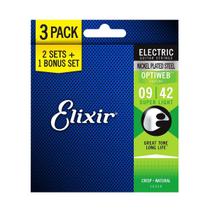 Kit Encordoamento Guitarra Elixir 009 Optiweb Leve 3 Pague 2