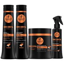 Kit Encorpa Cabelo Haskell Shampoo Cond Máscara 500g +Fluido