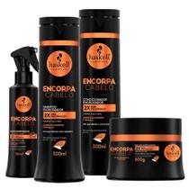 Kit Encorpa Haskell Shampoo + Condicionador + Máscara + Fluido Fios Encorpados e Resistentes