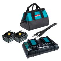 Kit Energia com Carregador Duplo Dc18RD 220v + 2 Baterias 5ah 18v + Bolsa Makita
