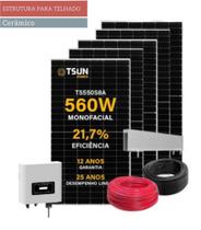 kit energia solar 8 placas 560w TSUN 1 inversor DEYER 3k 220v