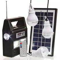 Kit Energia Solar Para Acampamento Com Rádio Fm + 3 Lâmpadas De Leds - Briwax