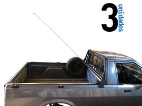 Kit Enfeite 3 Antena 1,50mts Suporte Caminhonete Carroceria Parafuso Fixação