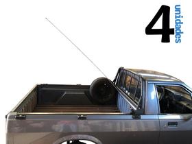 Kit Enfeite 4 Antena Inox 1,50m Caminhonete Caçamba Parafuso