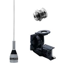 Kit Enfeite Antena 50cm Suporte Bi-Articulado Calha Parafuso Fixação