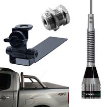 Kit Enfeite Antena 62cm Com Mola Suporte Caminhonete Pickup Parafuso Fixação