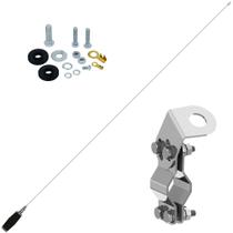 Kit Enfeite Antena Móvel Px Inox 1,40 metros Suporte Grade Tubular Tubos Parafusos Fixação