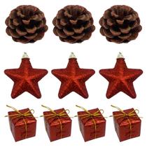 Kit Enfeite Árvore Natal 10 Pçs Decoração Natalina Premium Kit Enfeite Árvore Natal 10 Pçs Decoração Natalina Premium